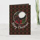 Stijlvol rood en groen patroon feestdagen kaart (Voorkant)