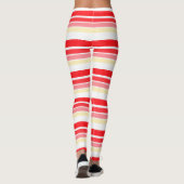 Stijlvol rood- en roze streep-ontwerp leggings (Achterkant)