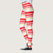 Stijlvol rood- en roze streep-ontwerp leggings (Links)