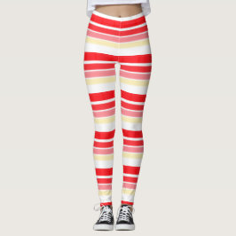 Stijlvol rood- en roze streep-ontwerp leggings