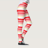 Stijlvol rood- en roze streep-ontwerp leggings (Rechts)