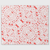 Stijlvol rood en wit xmas wrapping papier (Vlak)