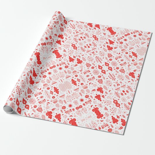Stijlvol rood en wit xmas wrapping papier (Uitgerold)