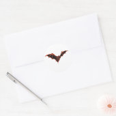 Stijlvol rood en zwart bat ronde sticker (Envelop)