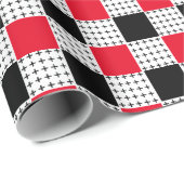 Stijlvol rood en zwart, modern gecontroleerd cadeaupapier (Rol Hoek)