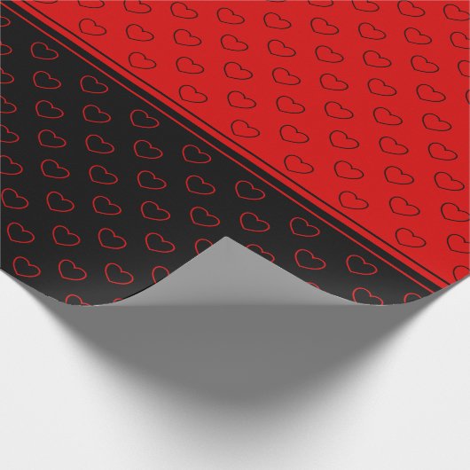 Stijlvol rood- en zwart-witpatroon cadeaupapier (Hoek)