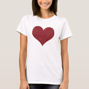 Stijlvol rood faux van Valentijnse glitter T-shirt