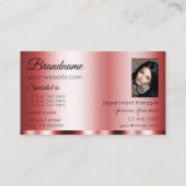 Stijlvol rood glamoureus met Logo en foto stijlvol Visitekaartje (Achterkant)