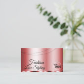 Stijlvol rood glamoureus met Logo en foto stijlvol Visitekaartje (Staand voorkant)