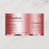 Stijlvol rood glamoureus met Monogram Professional Visitekaartje (Achterkant)