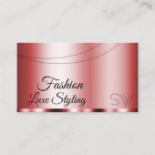 Stijlvol rood glamoureus met Monogram Professional Visitekaartje (Voorkant)