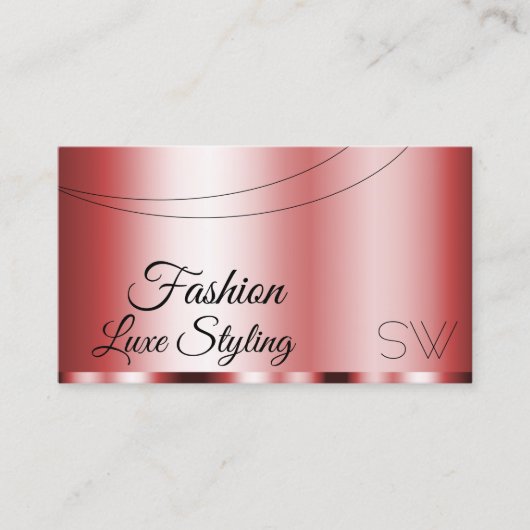 Stijlvol rood glamoureus met Monogram Professional Visitekaartje (Voorkant)