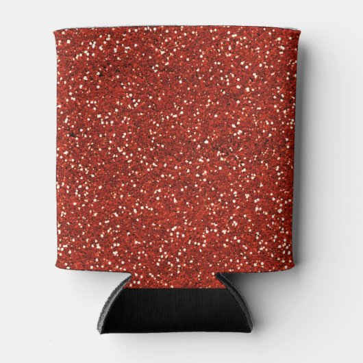 Stijlvol rood glitter blikjeskoeler (Voorkant)