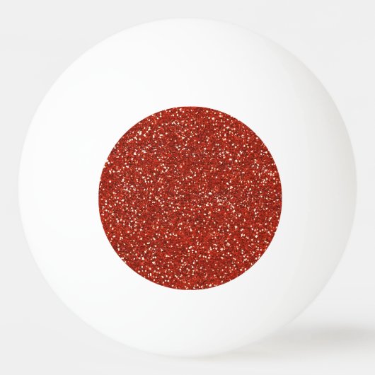 Stijlvol rood glitter pingpongbal (Voorkant)