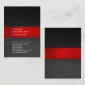 Stijlvol rood grijs patroon professioneel uniek visitekaartje (Voorkant / Achterkant)