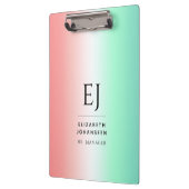 Stijlvol Rood Groen Wit Gradiënt Initiaal Monogram Klembord (Links)