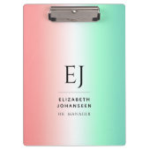 Stijlvol Rood Groen Wit Gradiënt Initiaal Monogram Klembord (Voorkant)