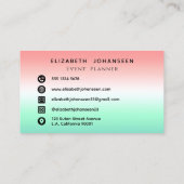 Stijlvol Rood Groen Wit Gradiënt Initiaal Monogram Visitekaartje (Achterkant)