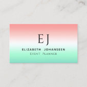 Stijlvol Rood Groen Wit Gradiënt Initiaal Monogram Visitekaartje (Voorkant)