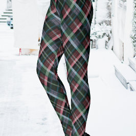 Stijlvol rood groen zwart Schotse ruitpatroon Leggings