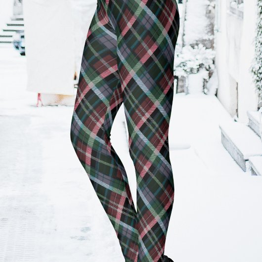 Stijlvol rood groen zwart Tartan Plaid Patterned Leggings