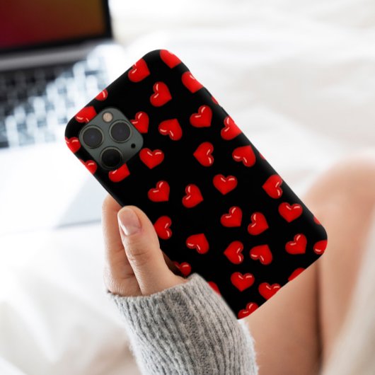 Stijlvol rood hardesotief op zwart Case-Mate iPhone case