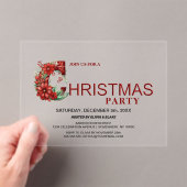 Stijlvol rood kerstfeest acryl uitnodigingen (Insitu (Draagbaar))