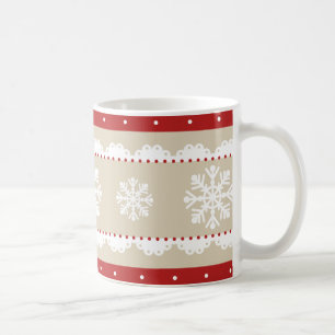 Stijlvol Rood kerstpatroon voor Cream Red Koffiemok