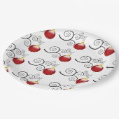 Stijlvol rood kerstsierpatroon papieren bordje (Gekanteld)