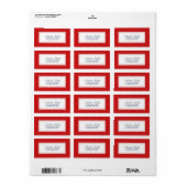Stijlvol Rood met klassiek wit poladoadres Etiket (Full Sheet)
