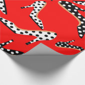 Stijlvol rood met zwart en wit hoog cadeaupapier (Hoek)