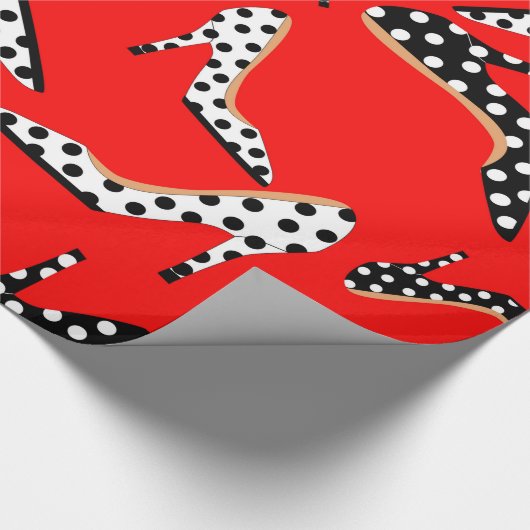 Stijlvol rood met zwart en wit hoog cadeaupapier (Hoek)