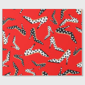 Stijlvol rood met zwart en wit hoog cadeaupapier (Vlak)