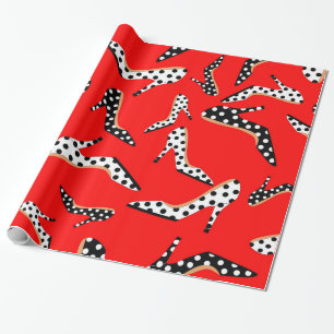 Stijlvol rood met zwart en wit hoog cadeaupapier