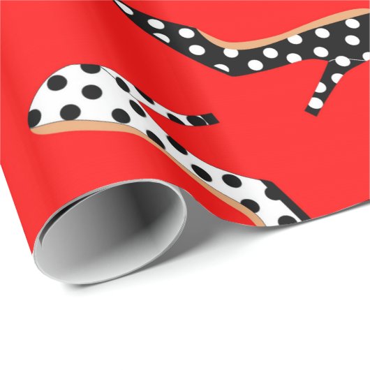 Stijlvol rood met zwart en wit hoog cadeaupapier (Rol Hoek)