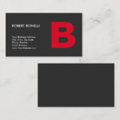 Stijlvol Rood Monogram van Trendy Visitekaartje (Voorkant / Achterkant)