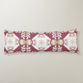 Stijlvol rood ornamental Dragonfly-ontwerp Lichaamskussen (Achterkant)