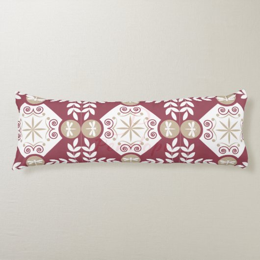 Stijlvol rood ornamental Dragonfly-ontwerp Lichaamskussen (Voorkant)