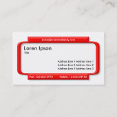 Stijlvol rood paneel - Wit Visitekaartje (Achterkant)