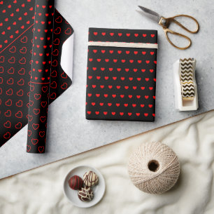 Stijlvol rood patroon op zwart omslagpapier cadeaupapier