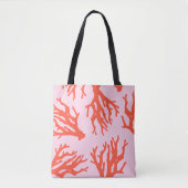 Stijlvol rood roze koraal patroon tote bag (Voorkant)