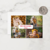 stijlvol rood schrift 4 foto's vakantie collage notitiekaartje (Voorkant / Achterkant in situ)