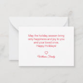 stijlvol rood schrift 4 foto's vakantie collage notitiekaartje (Achterkant)