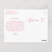 Stijlvol rood script foto Afstuderen dank u Briefkaart (Achterkant)