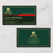 Stijlvol rood Tab Gold-Lijst groene grunge Layer Visitekaartje (Voorkant / Achterkant)