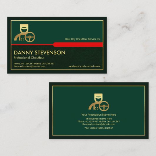 Stijlvol rood Tab Gold-Lijst groene grunge Layer Visitekaartje (Voorkant / Achterkant)