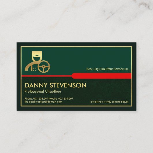 Stijlvol rood Tab Gold-Lijst groene grunge Layer Visitekaartje (Voorkant)