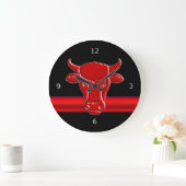 Stijlvol rood Taurus hoofd, rode, metallisch uitzi Grote Klok (Huis)