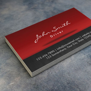 Stijlvol rood werkgebied voor drivers visitekaartje