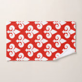 Stijlvol rood-wit Fleur de Lis patroon Bad Handdoek (Handdoek)